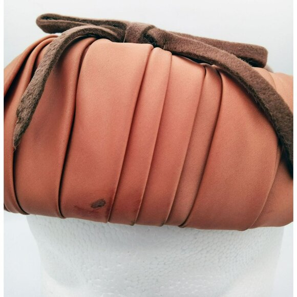 Hat Sharon Originals Corona Italy Women Pillbox Brown Ribbon Vintage Fashion main image 12